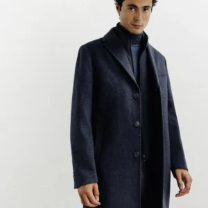 MANTEAU VILLE À PARMENTURE AMOVIBLE BLEU DENIM