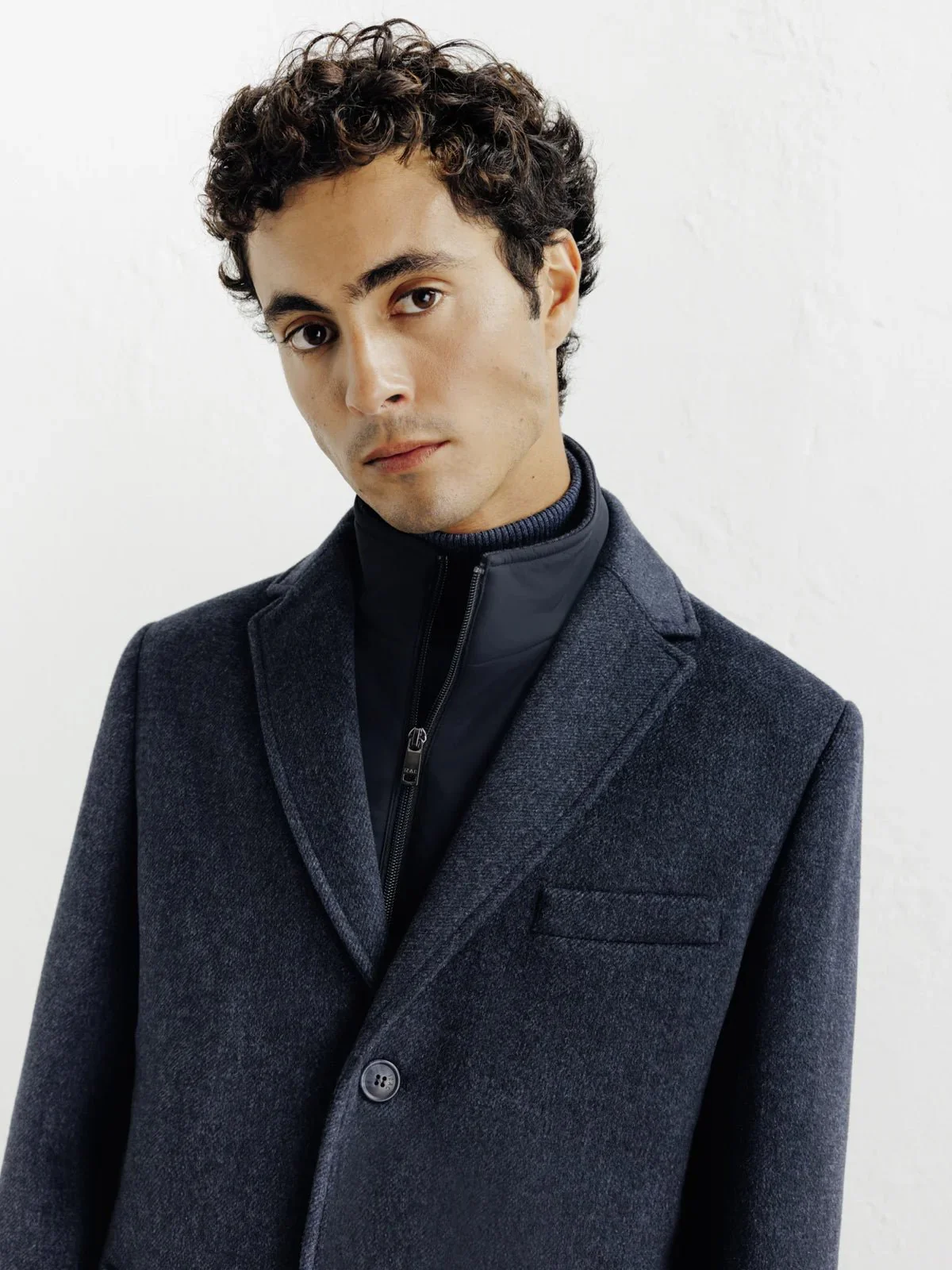 MANTEAU VILLE À PARMENTURE AMOVIBLE BLEU DENIM